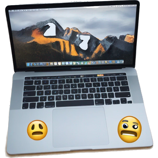 coding in front a macbook pro emoji