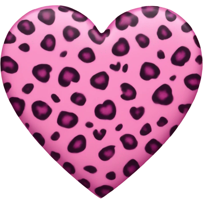 Pink leopard print heart emoji