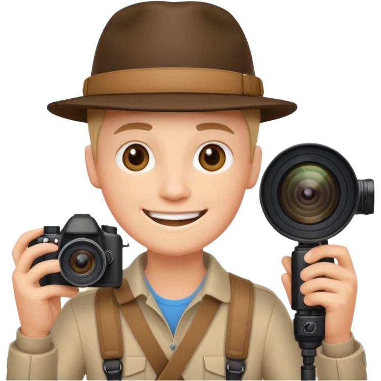 smiling photographer with a telephoto lens emoji