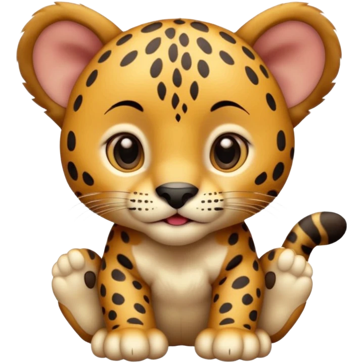 A high-resolution photo-realistic digital illustration of a baby jaguar, chest upward A high-resolution, photo-realistic digital illustration of a majestic jaguar emoji