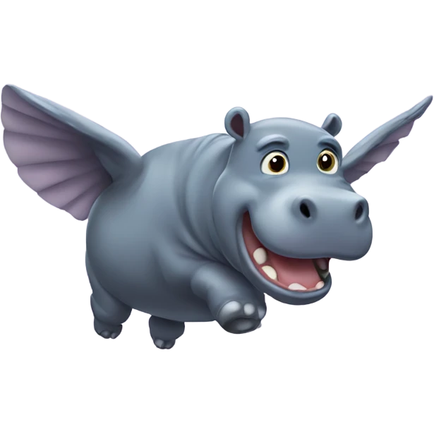Flying hippo emoji