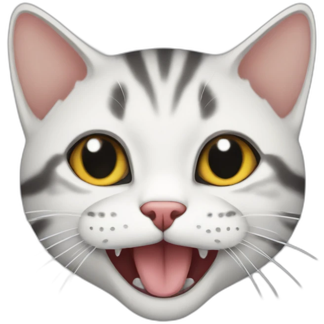 American shorthair cat with 2 broken teeth emoji