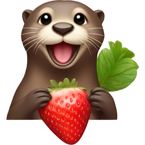 Otter with strawberry emoji