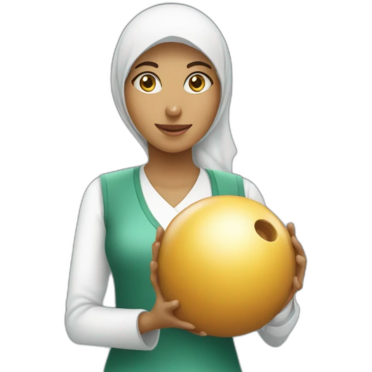 Muslim women with bowling bowl emoji