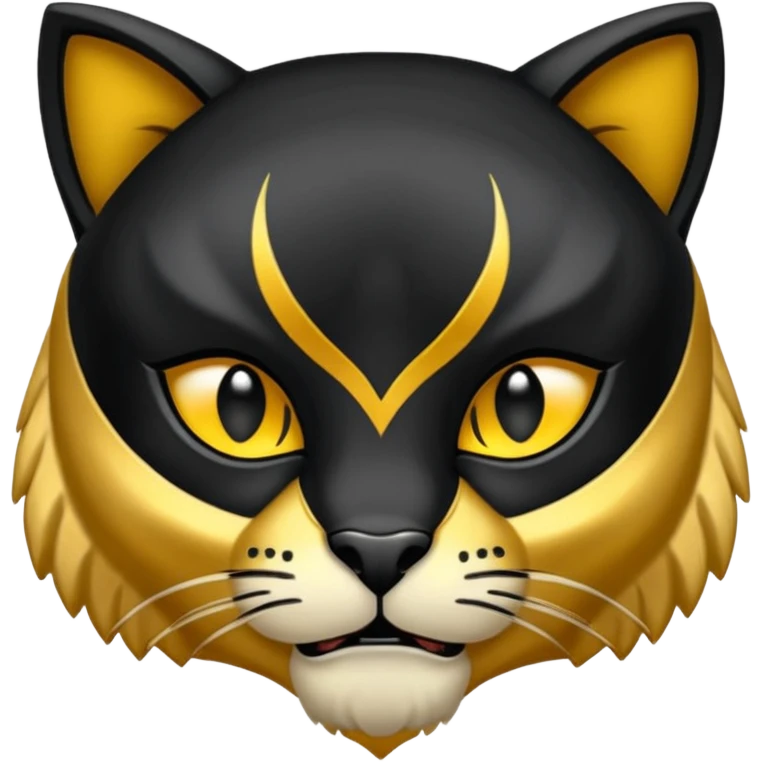 Emolgi de pantera negra con una v en color dorado pequeña en la frente emoji