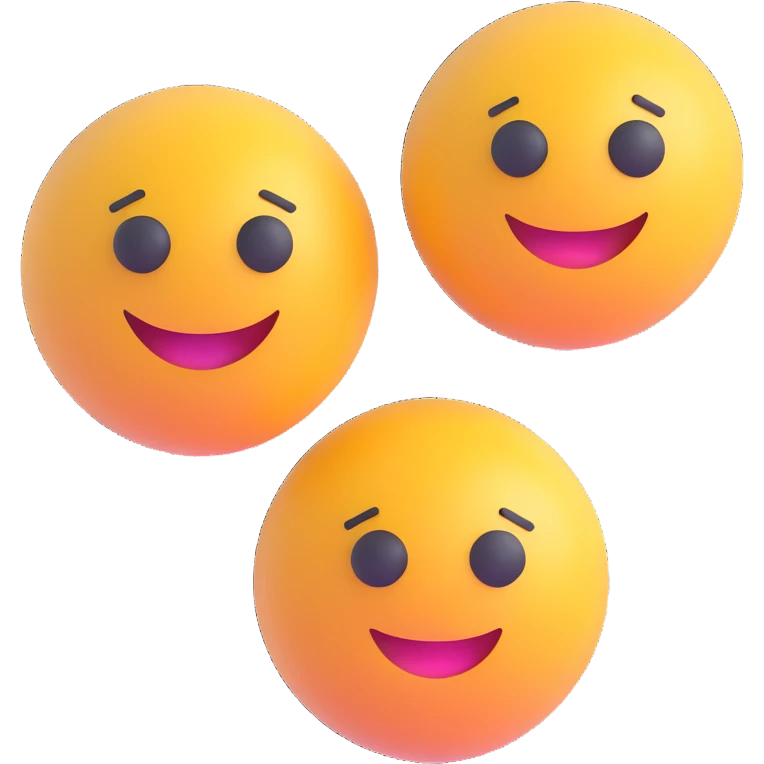 subtle, abstract breast emoticon, using two spheres and a dot, minimal and friendly, 3D emoji style emoji
