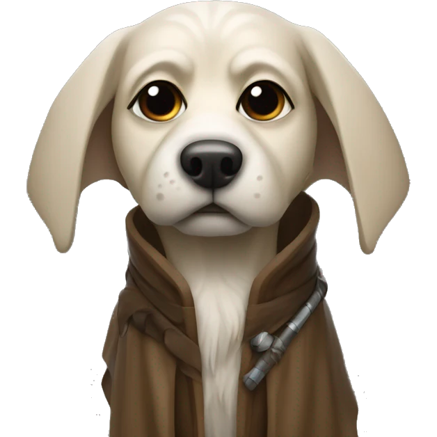 a jedi dog with a ligtsaber in its hands emoji