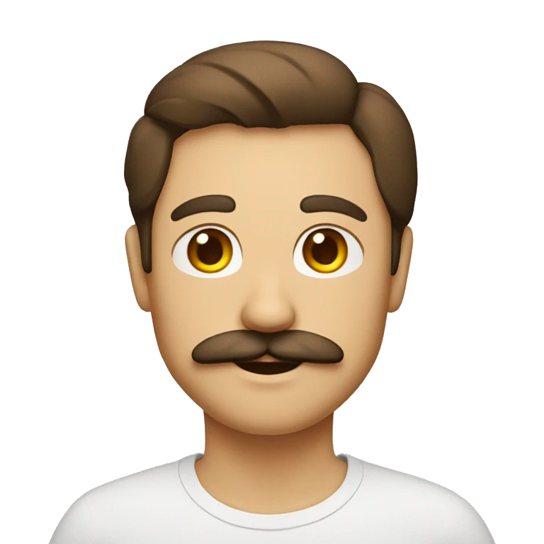 homme, brun, blanc avec une moustache emoji