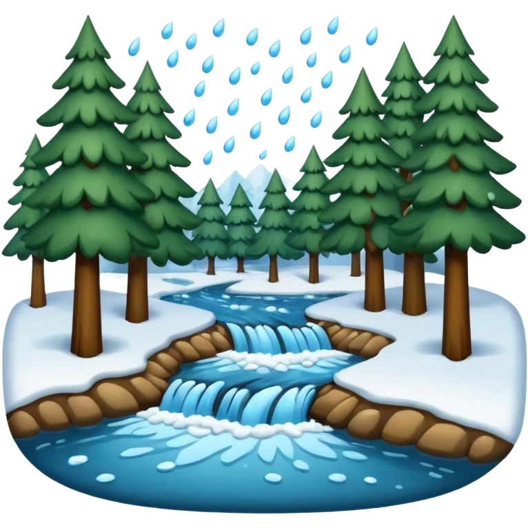 Ein Rhe das in einem Wald ist und es Schneit emoji