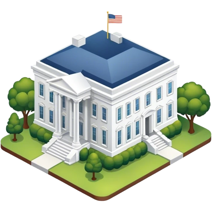 The White House, isometric exterior emoji