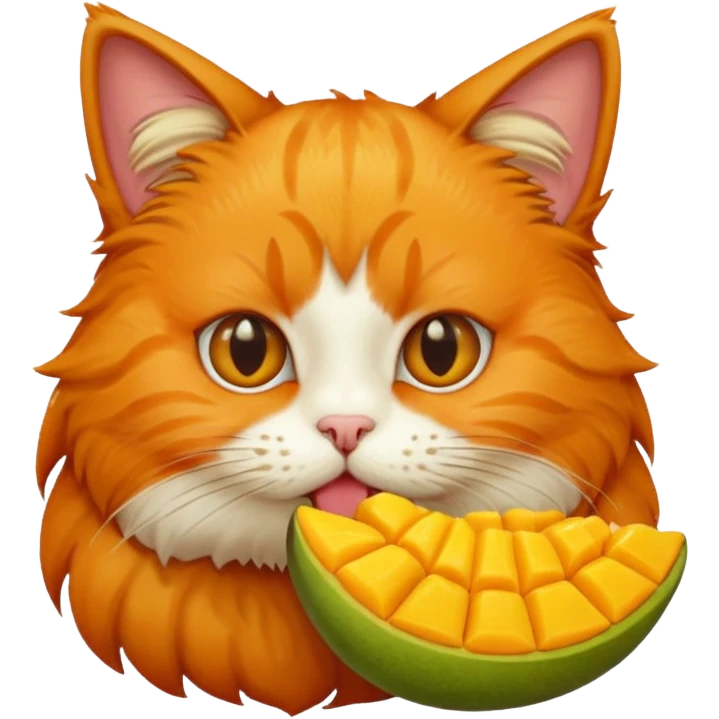 Cat eating mango emoji