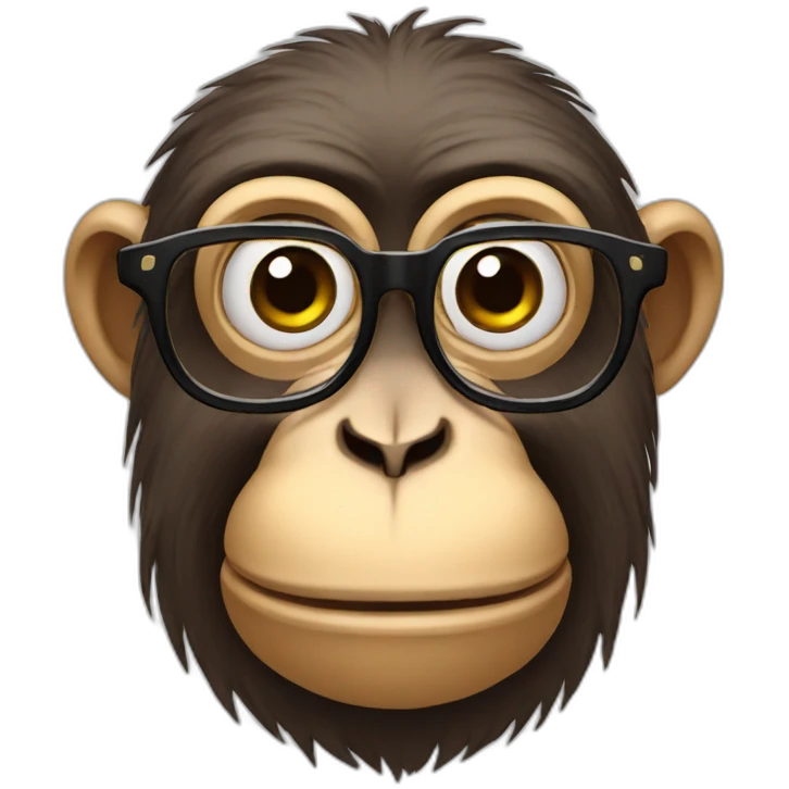 Sad monkey with glasses emoji