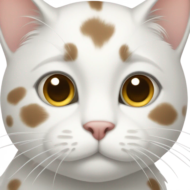 white cat with gray/brown spots emoji