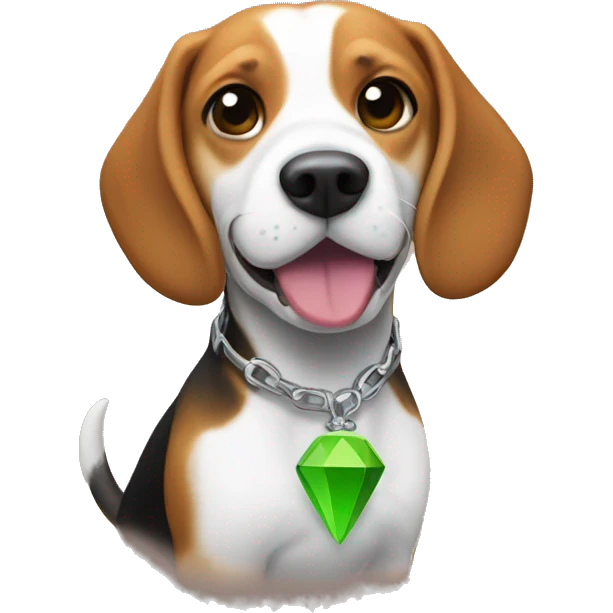 Beagle with Sims Plumbob emoji