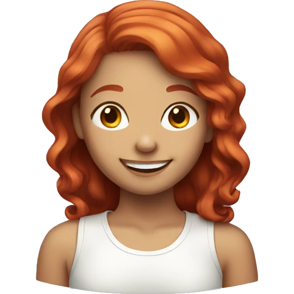 smiling girl with red hair emoji