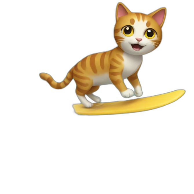 Cat surfing emoji