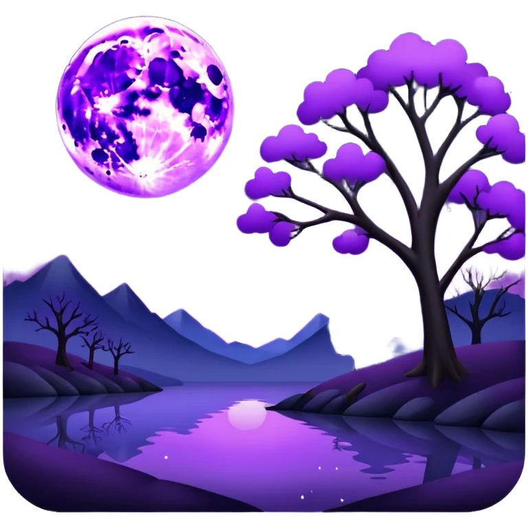 night time scene with purple moon  emoji