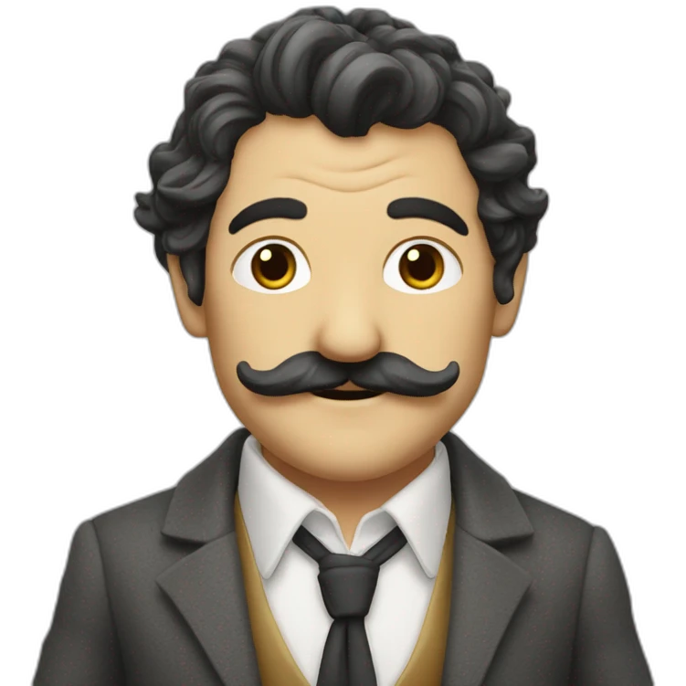 Cool hobbit with mustasch in a suit emoji