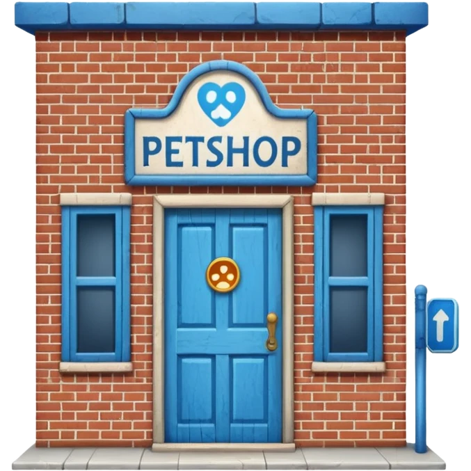 petshop building with a sign "petshop" emoji