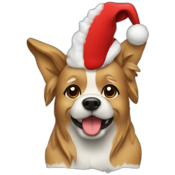 dog with christmas hat emoji