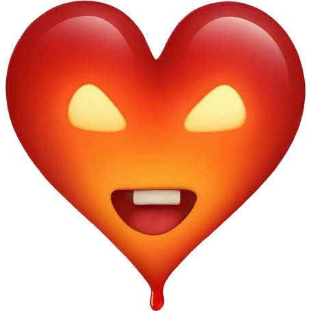 bleeding red heart shape glowing red-orange emoji