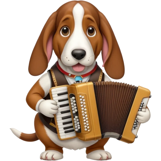 bassethound with accordeon emoji