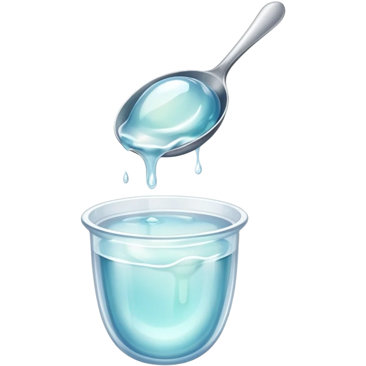 a spoonful of white, clear jelly emoji