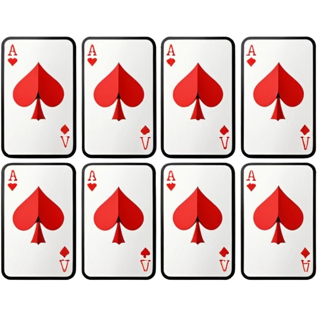Minimalistic flat vector icon, iOS style, thin black contour on white background. Deck of abstract cards fanned out, each with simple symbols. Clean, no text, no shadows emoji
