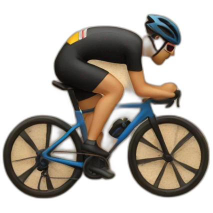 a cyclist spins on the sand emoji