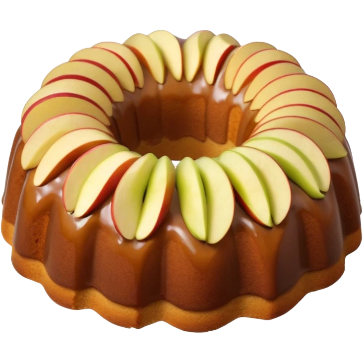 Bundt cake with apple slices in the middle  emoji