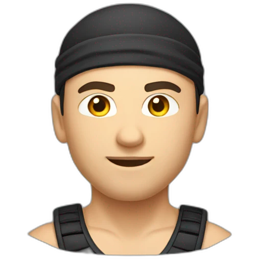 male Ninja Warrior athlete of Caucasian descent emoji