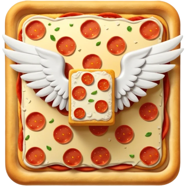 Pizza Lucky Block with white wings  emoji