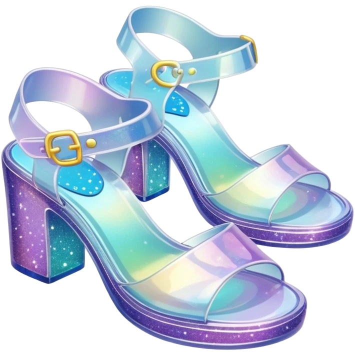 90’s glitter jelly sandals emoji
