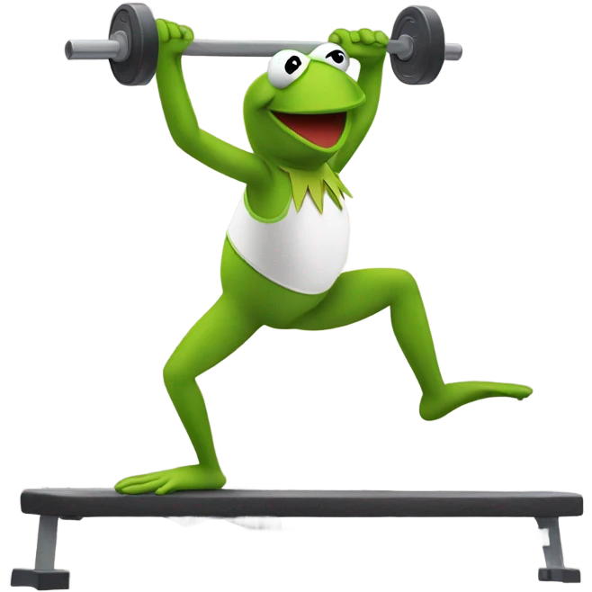 Kermit the frog working out  emoji