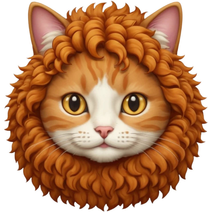 curly haired head cat emoji