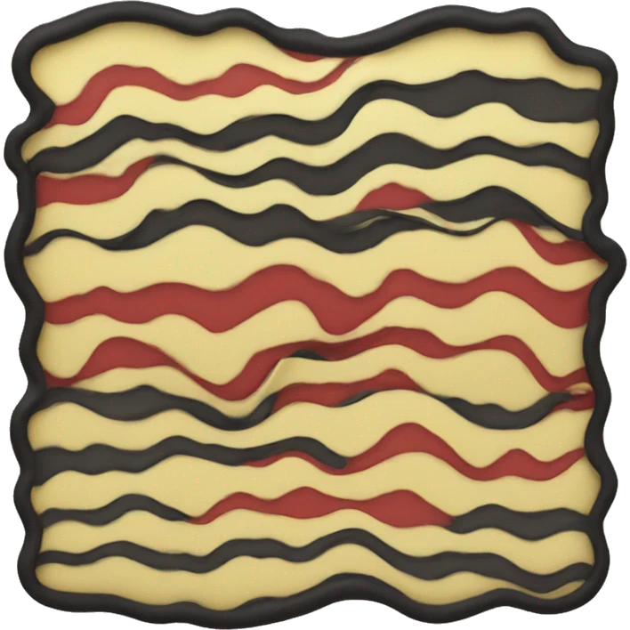 Wavy black and red rectangle with a yellow circle in the middle emoji