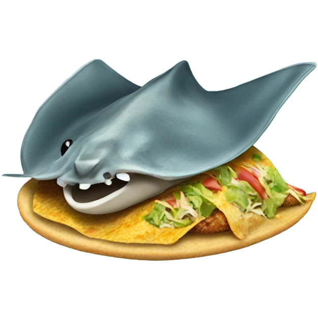 Stingray eating a taco emoji