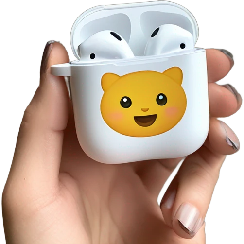 cute airpods in cute case emoji