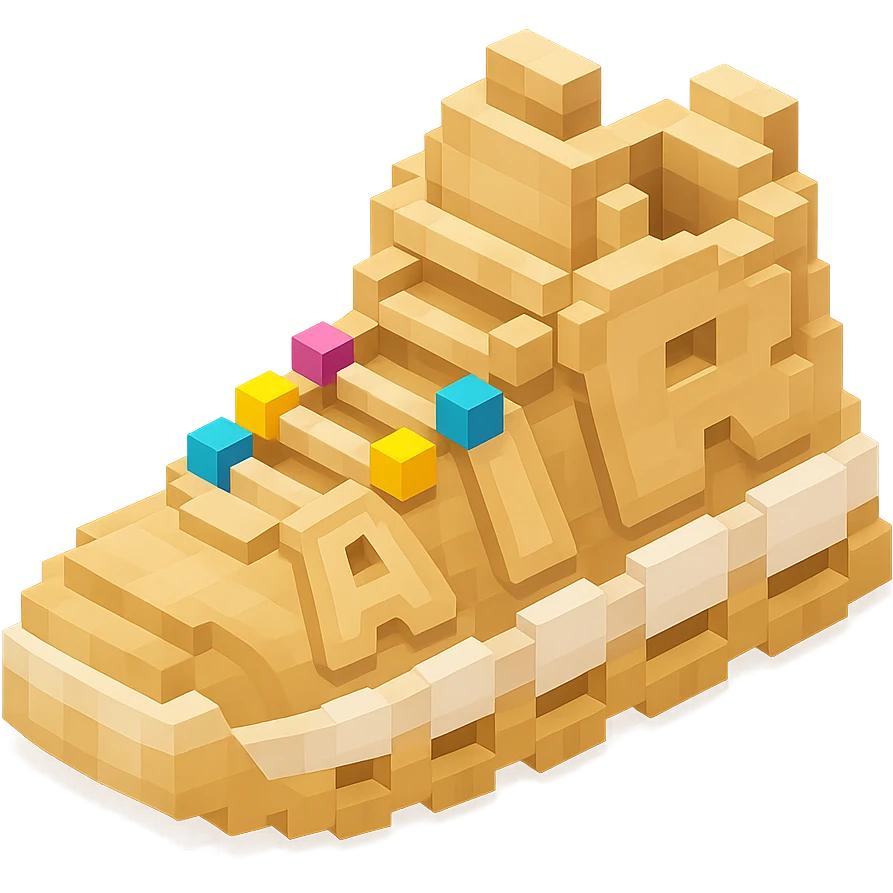 Nike Air More Uptempo sneakers in beige with colorful beads on the laces emoji
