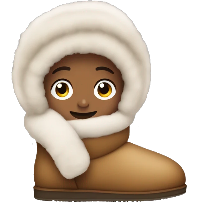 UGG slippers with a boy emoji