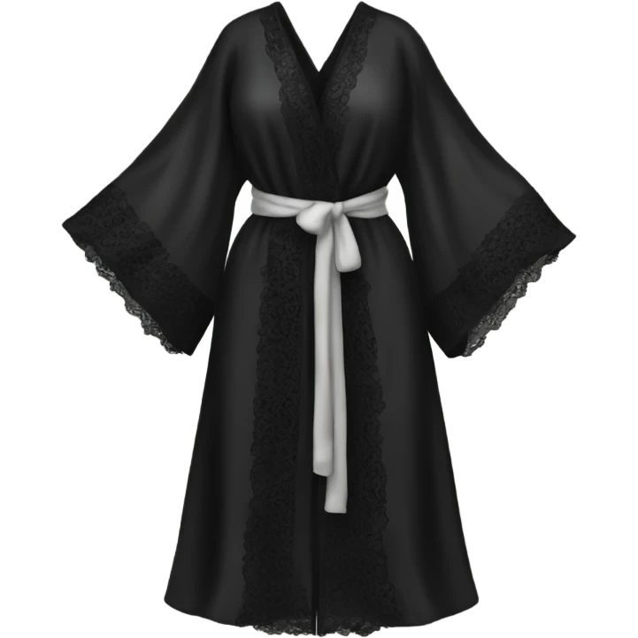 black silk robe with black lace emoji