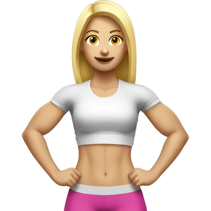 blonde gym girl with dumbbells emoji