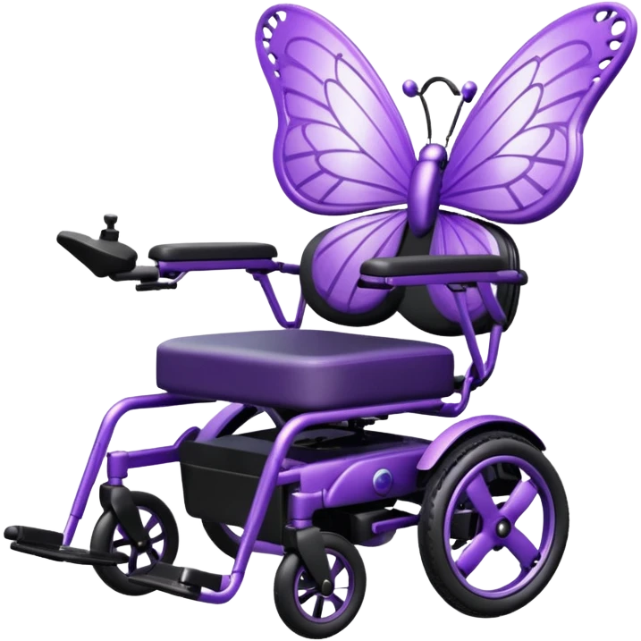 purple butterfly design on electric wheelchair emoji
