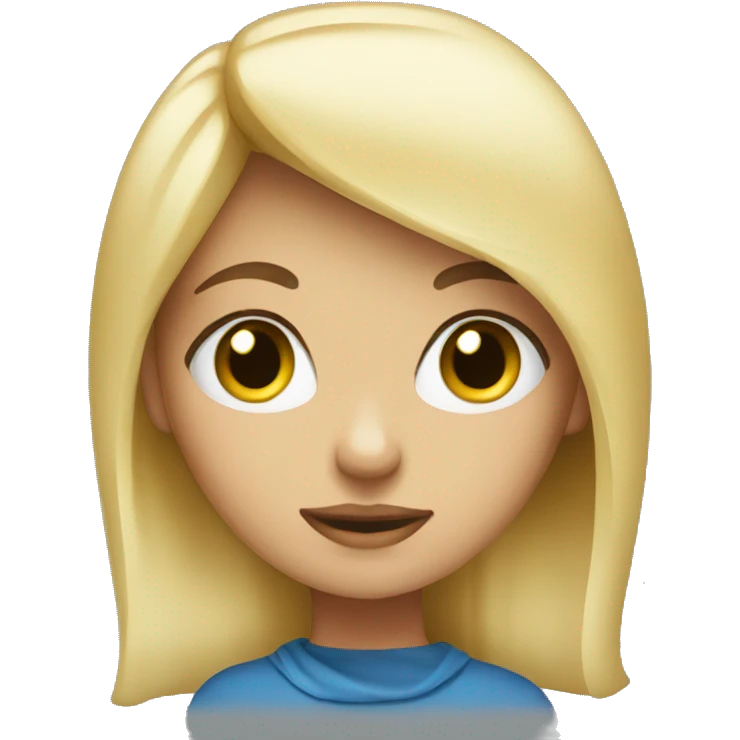 blonde girl with eyes blu emoji