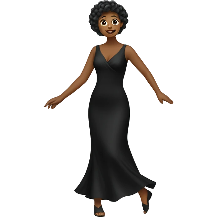 Lady dancing with black dress emoji