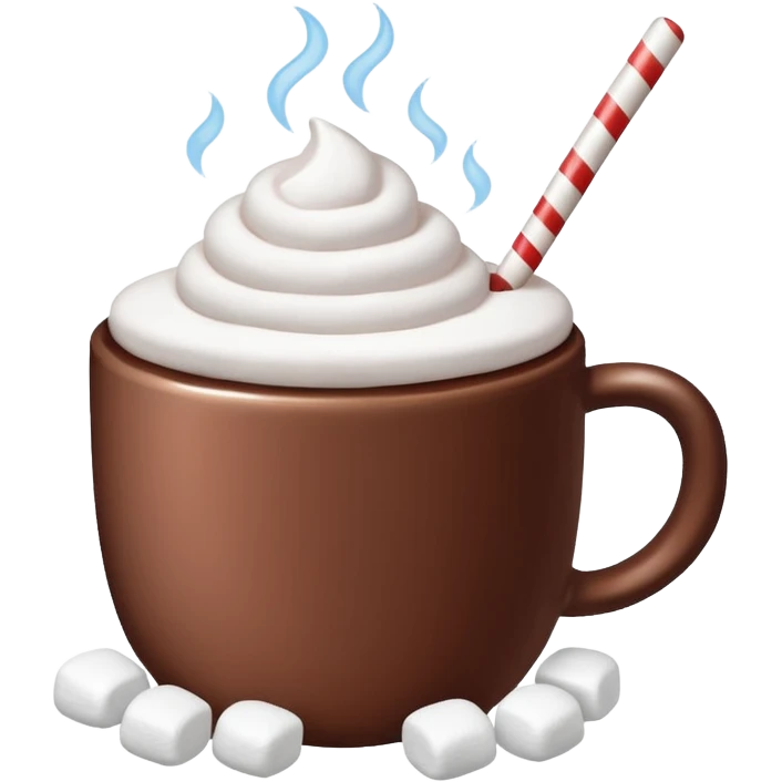 cup of hot cocoa with some marshmallow emoji