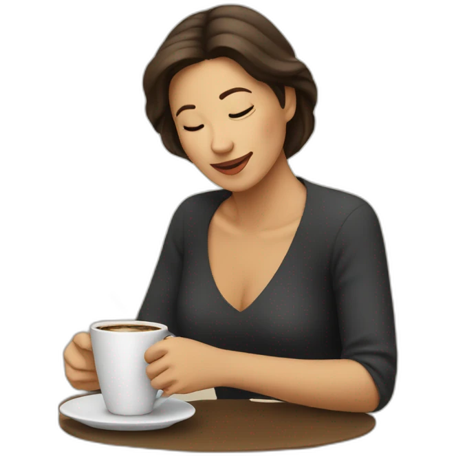Mujer tomando café emoji