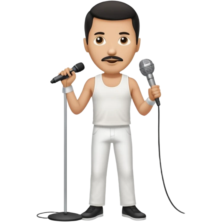 Freddy mercury famous stand microphone up full body emoji