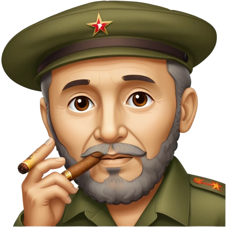Fidel Castro with a cigar emoji