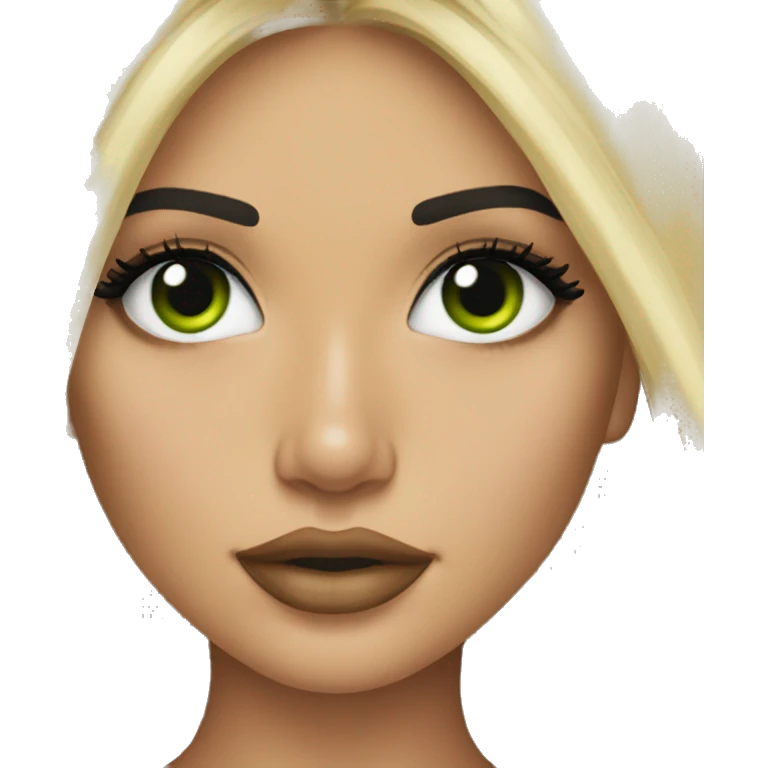 Kylie Jenner with green eyes long blonde hair emoji